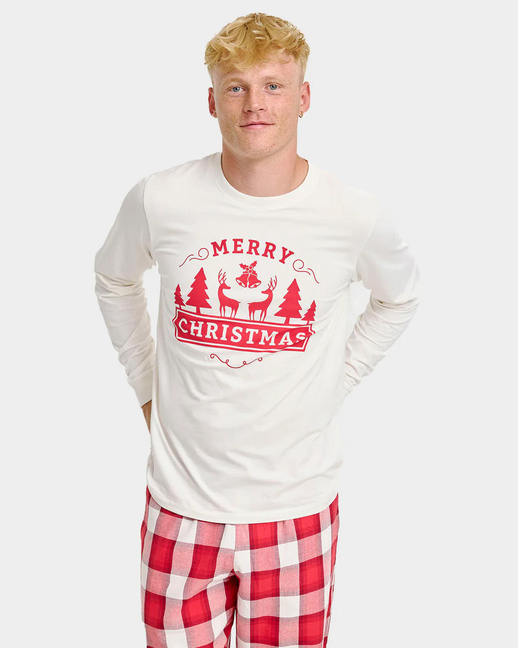 Pyjama de Noël Unisexe Homme Adultes Joyeux Noël