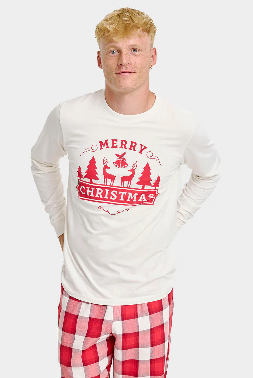 Pyjama de Noël Unisexe Homme Adultes Joyeux Noël
