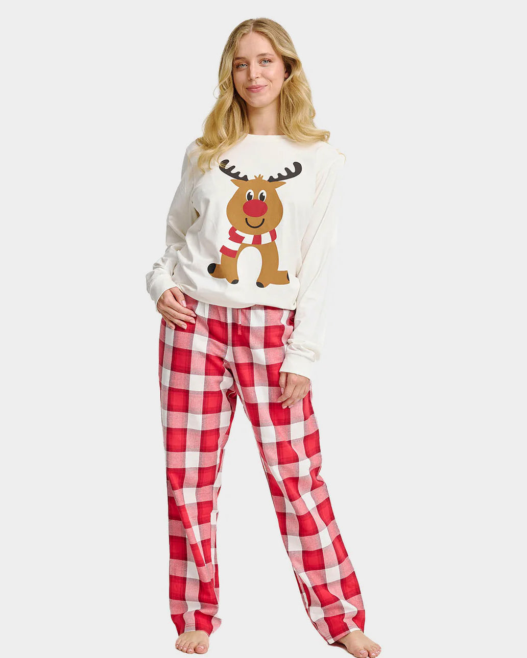 Pyjama de Noël Unisexe Femme Adultes Renne Mignon