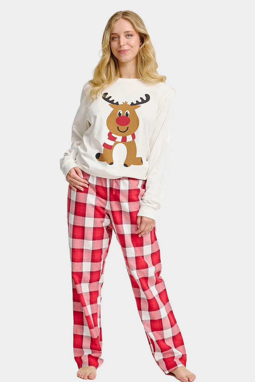 Pyjama de Noël Unisexe Femme Adultes Renne Mignon