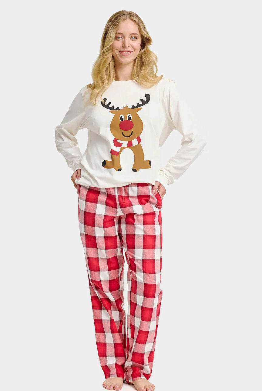 Pyjama de Noël Femme Unisexe pour Adultes Renne Mignon