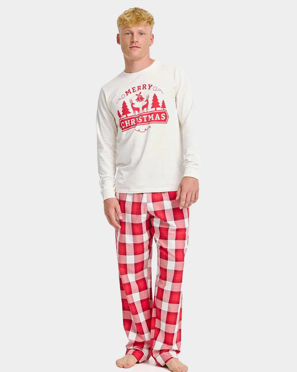 Pyjama de Noël Unisexe Homme Adultes Joyeux Noël