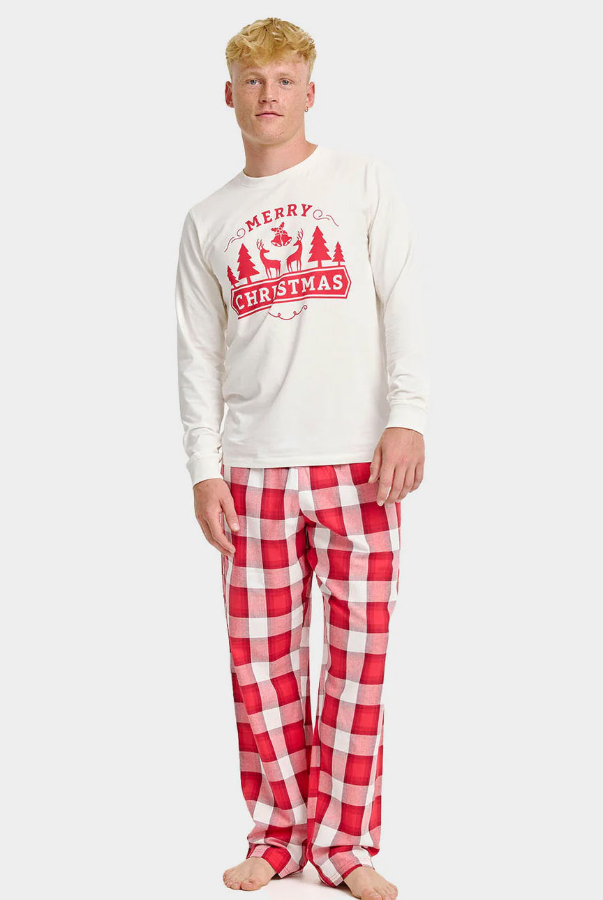 Pyjama de Noël Unisexe Homme Adultes Joyeux Noël