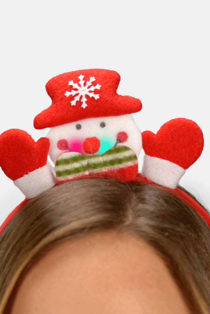 Serre-tête de Noël Lumineux LED Bonhomme de Neige