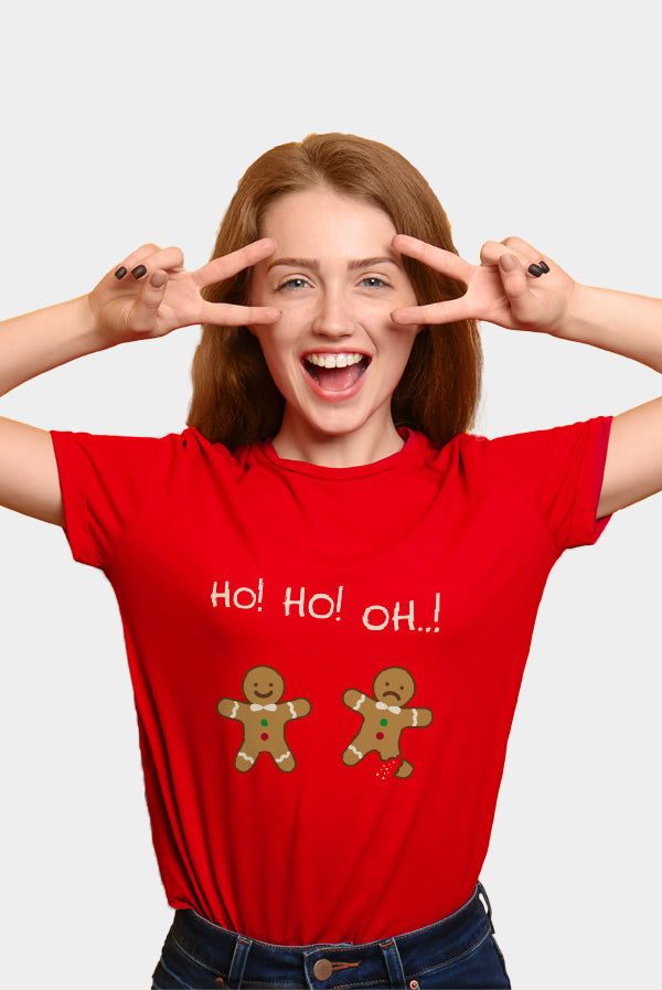 T-Shirt de Noël pour Famille Rouge pain d'épices femme