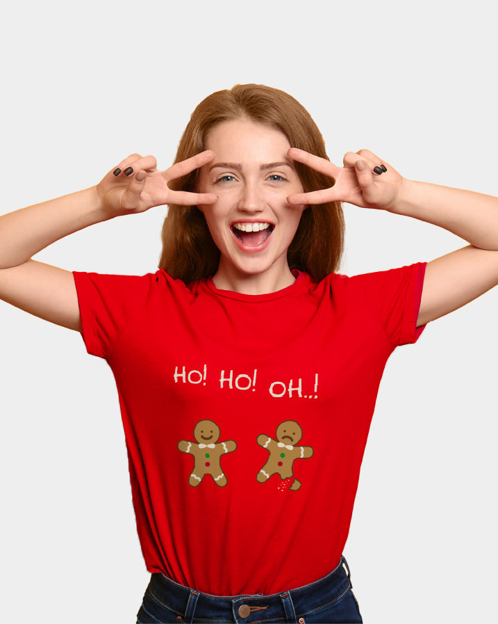 T-Shirt de Noël pour Famille Rouge pain d'épices femme