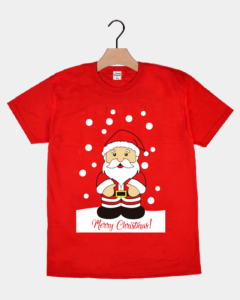 T-Shirt de Noël pour Famille Rouge avec Père Noël