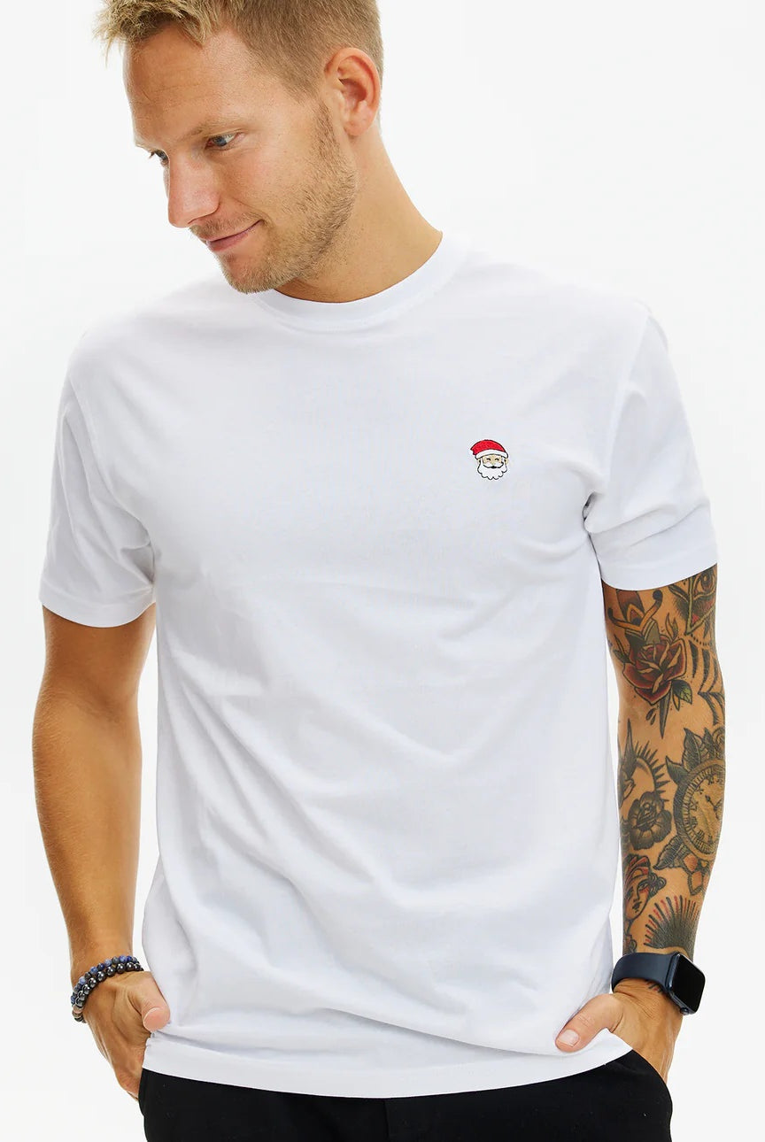 T-shirt de Noël pour Homme et Femme Blanc Père Noël