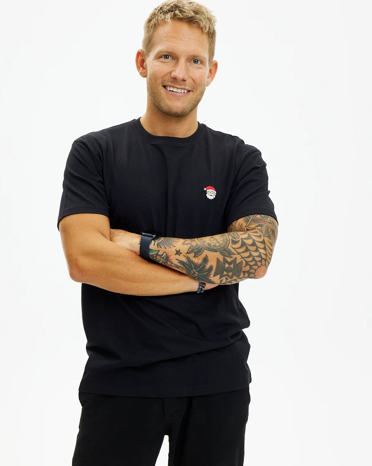 T-shirt de Noël pour Homme et Femme Noir Père Noël