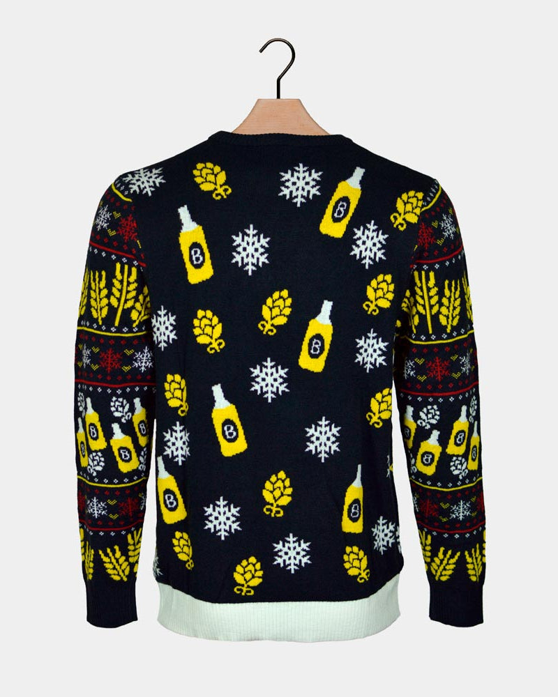Pull de Noël Lumineux LED Père Noël avec Bière dos