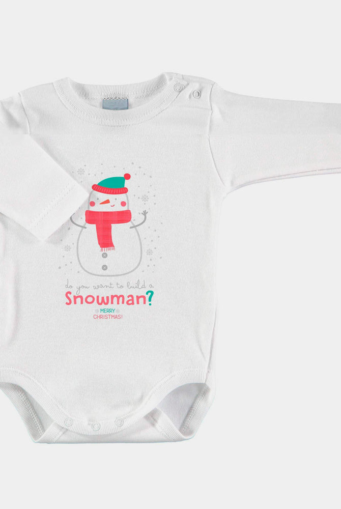 Body de Nöel pour Bébé avec Bonhomme de Niege