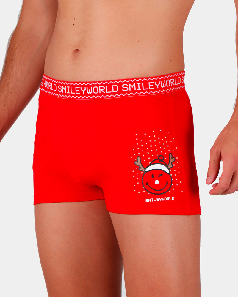 Boxer de Noël pour Homme Rouge Smile