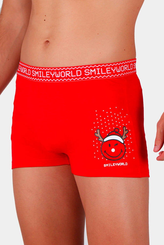 Boxer de Noël pour Homme Rouge Smile