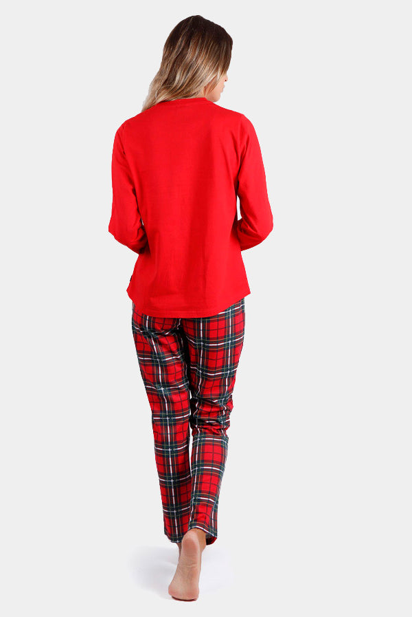 Pyjama de Noël pour Femme Dos Rouge Smile