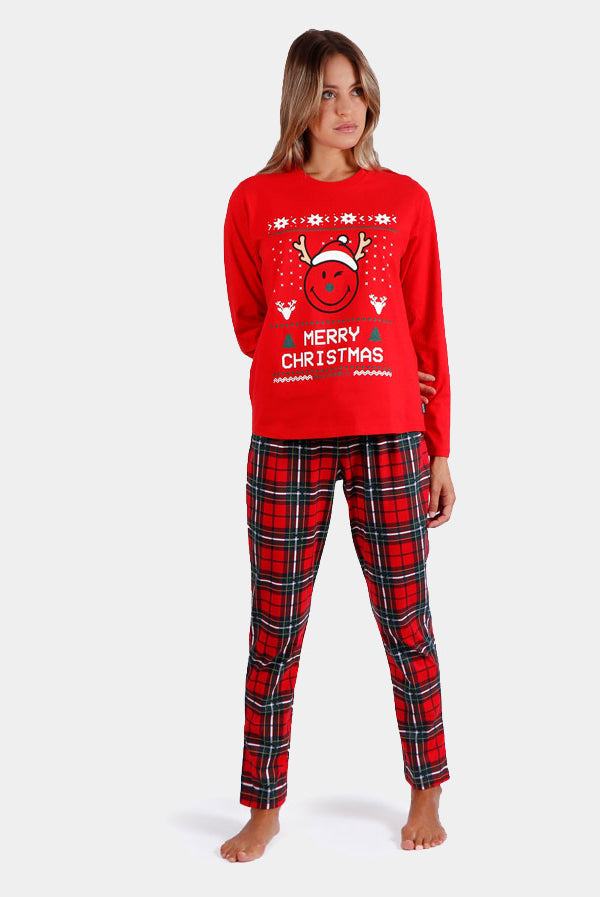 Pyjama de Noël pour Femme Rouge Smile
