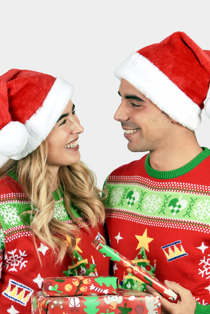 Bonnet de Père Noël pour adultes Couple