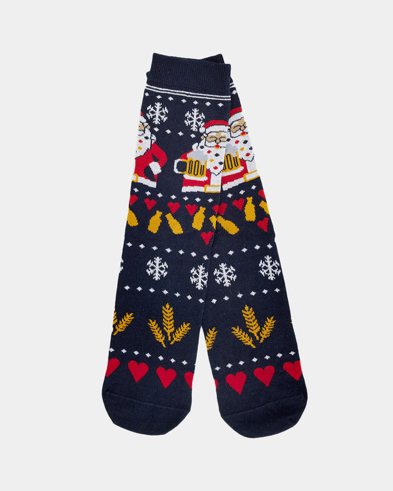 Chaussettes de Noël Unisexes Père Noël avec Bière