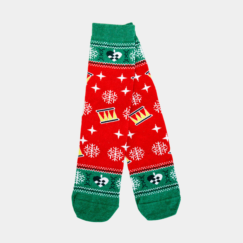 Chaussettes de Noël Unisexes Rouges et Vertes avec Sapin de Noël