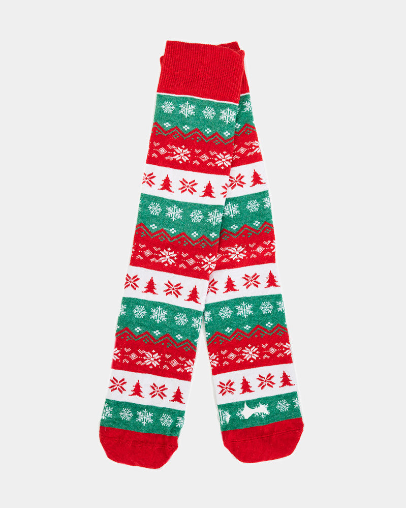 Chaussettes de Noël Unisexes Vertes, Rouges et Blanches