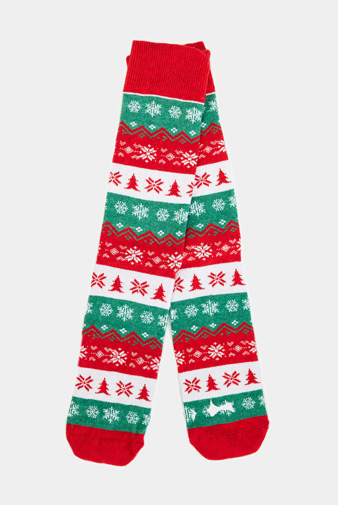 Chaussettes de Noël Unisexes Vertes, Rouges et Blanches