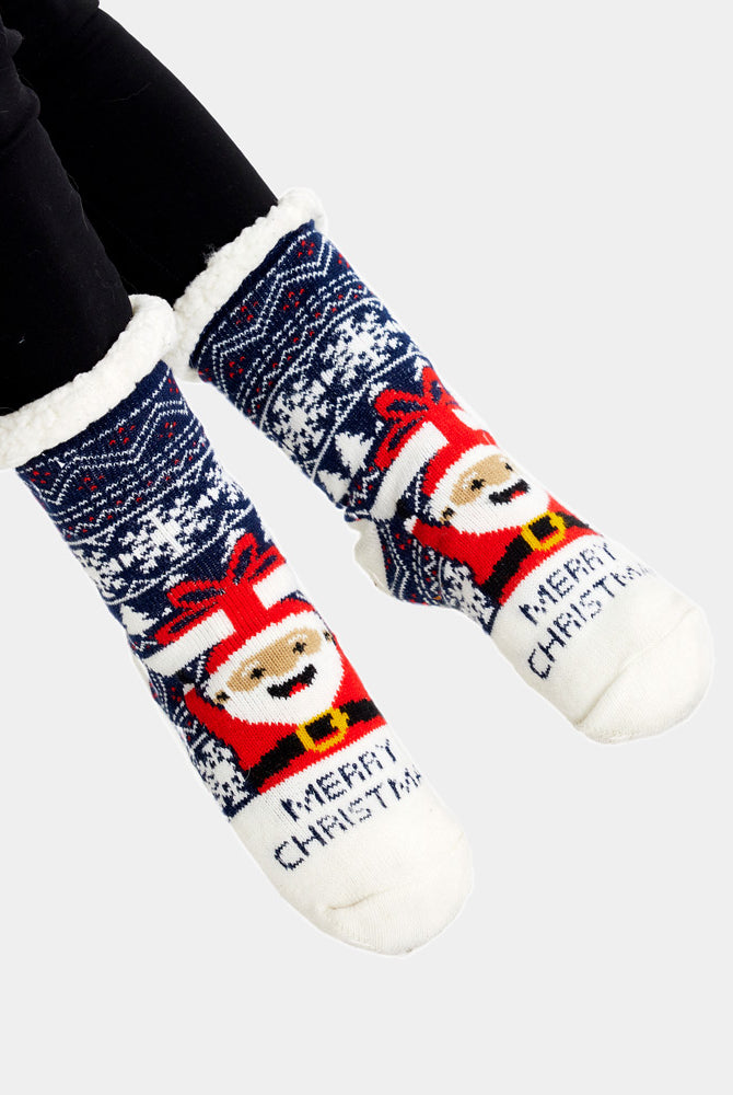 Chaussons Chaussettes de Noël Père Noël avec Cadeau Femme et Homme
