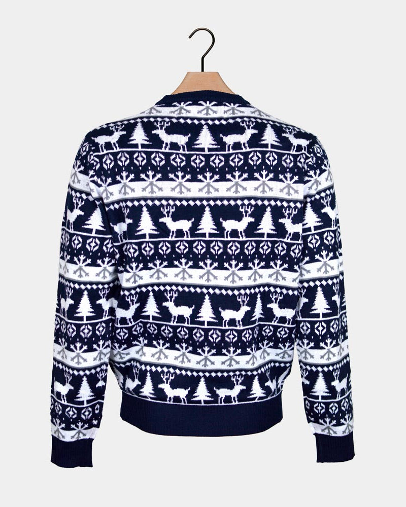 Pull de Noël pour Famille Bandes, Rennes et Sapins dos