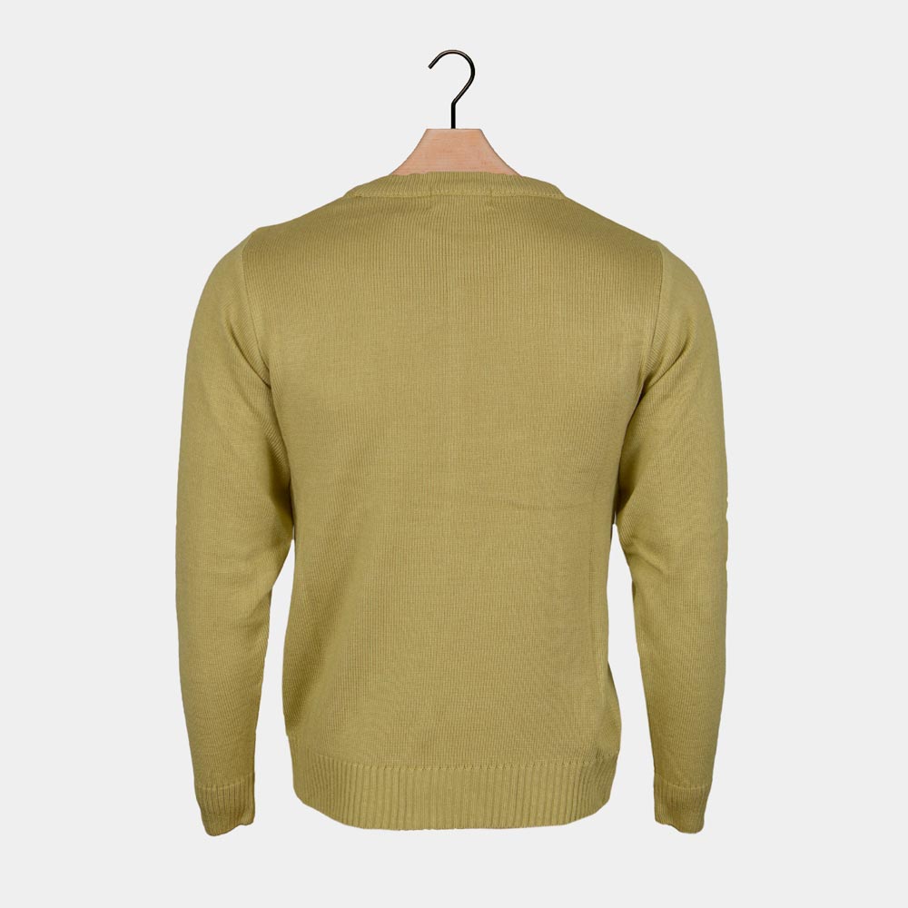 Pull de Noël Beige avec Renne Souriant Dos
