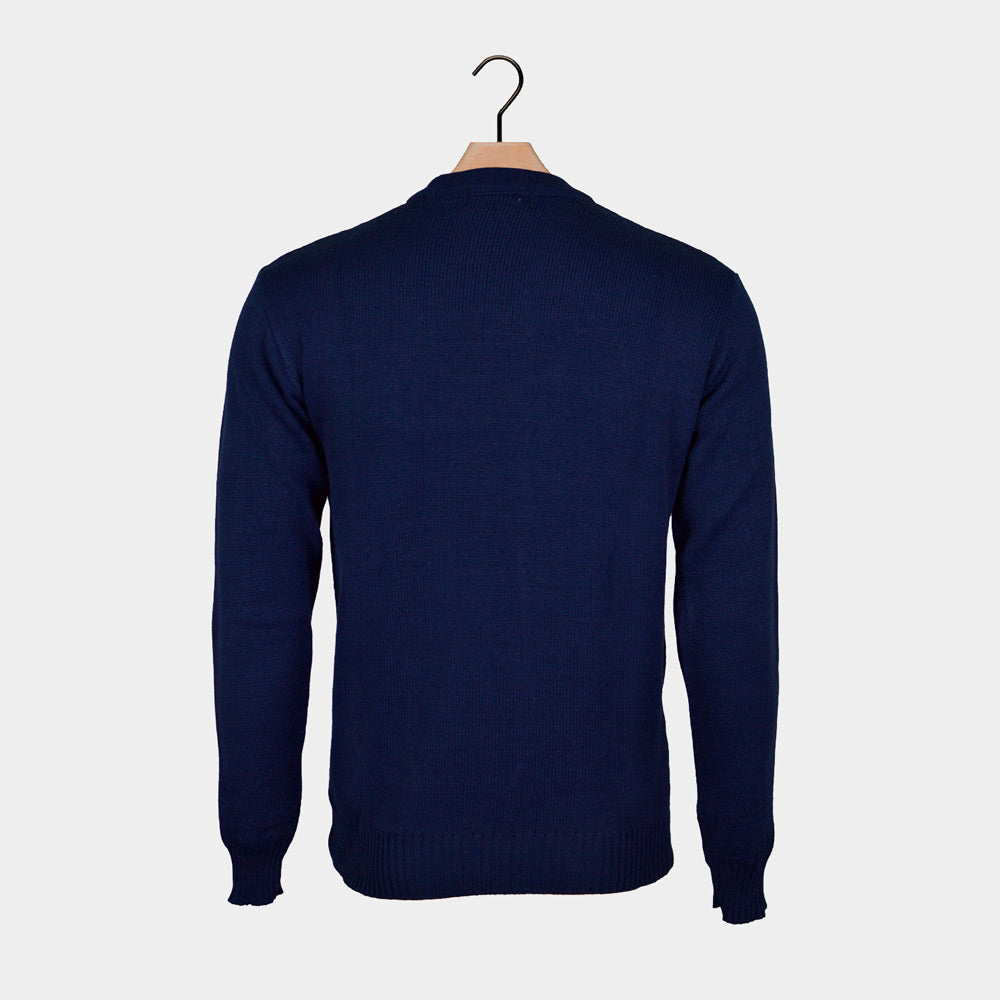 Pull de Noël Bleu Marine avec Renne du Père Noël Dos