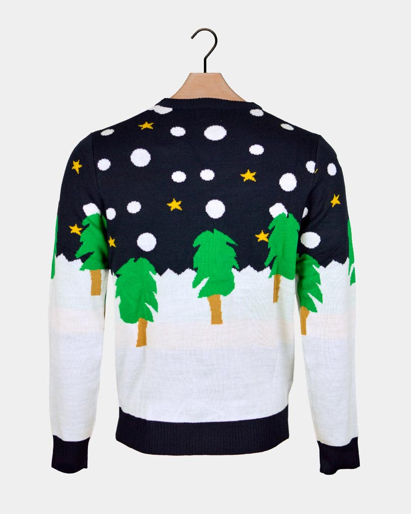 Pull de Noël Bonhomme de Neige 3D Homme Dos