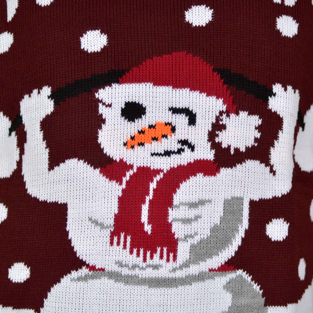 Pull de Noël Bonhomme de Neige Sexy Détail