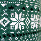 Pull de Noël Élégant Classique Vert et Blanc Détail