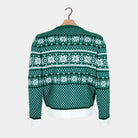 Pull de Noël Élégant Classique Vert et Blanc Dos