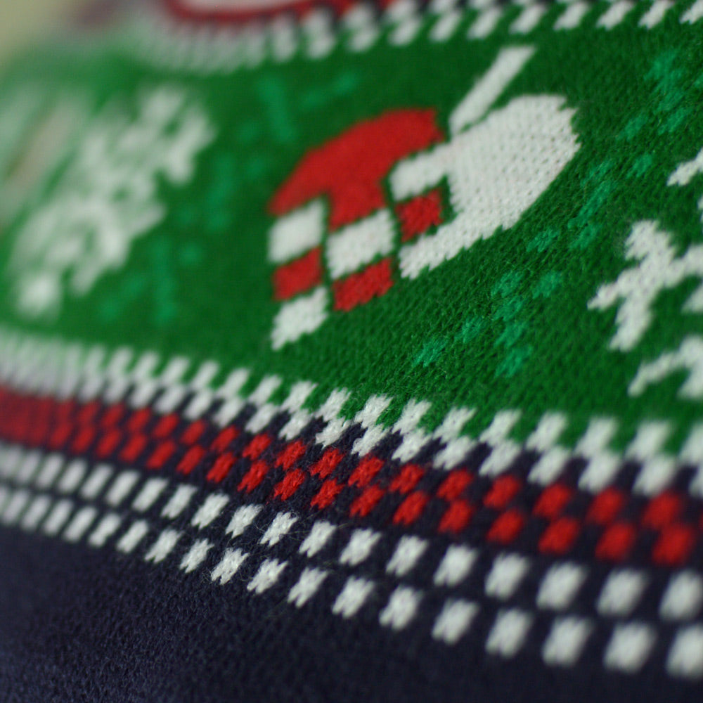 Pull de Noël pour Enfants Lumineux LED Bleu avec Sapin de Noël Détail