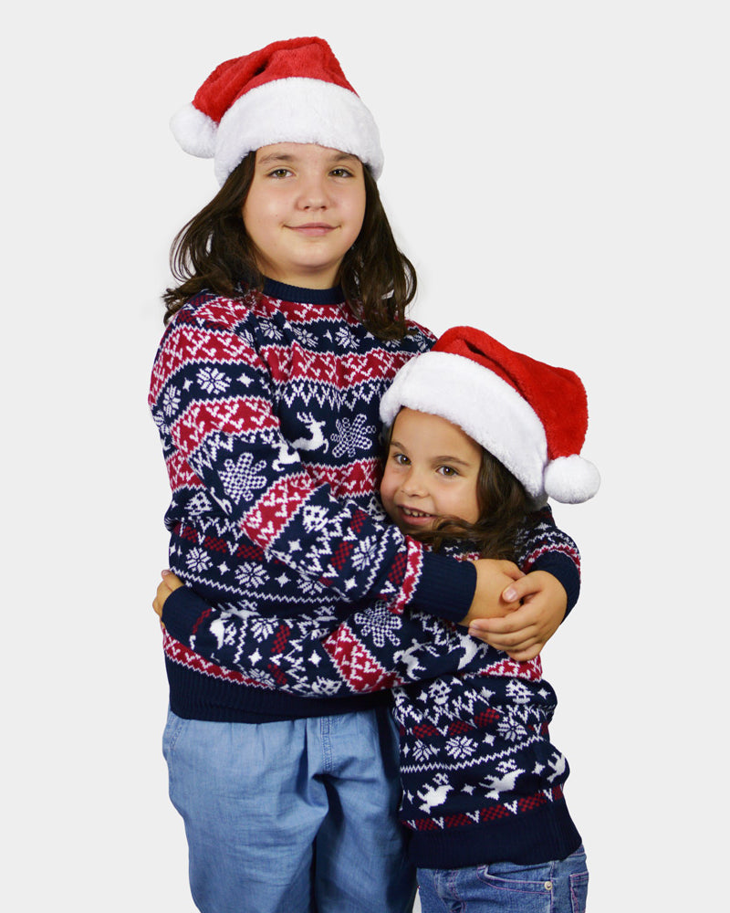 Pull de Noël pour Enfants Rennes et Motifs de Noël Filles