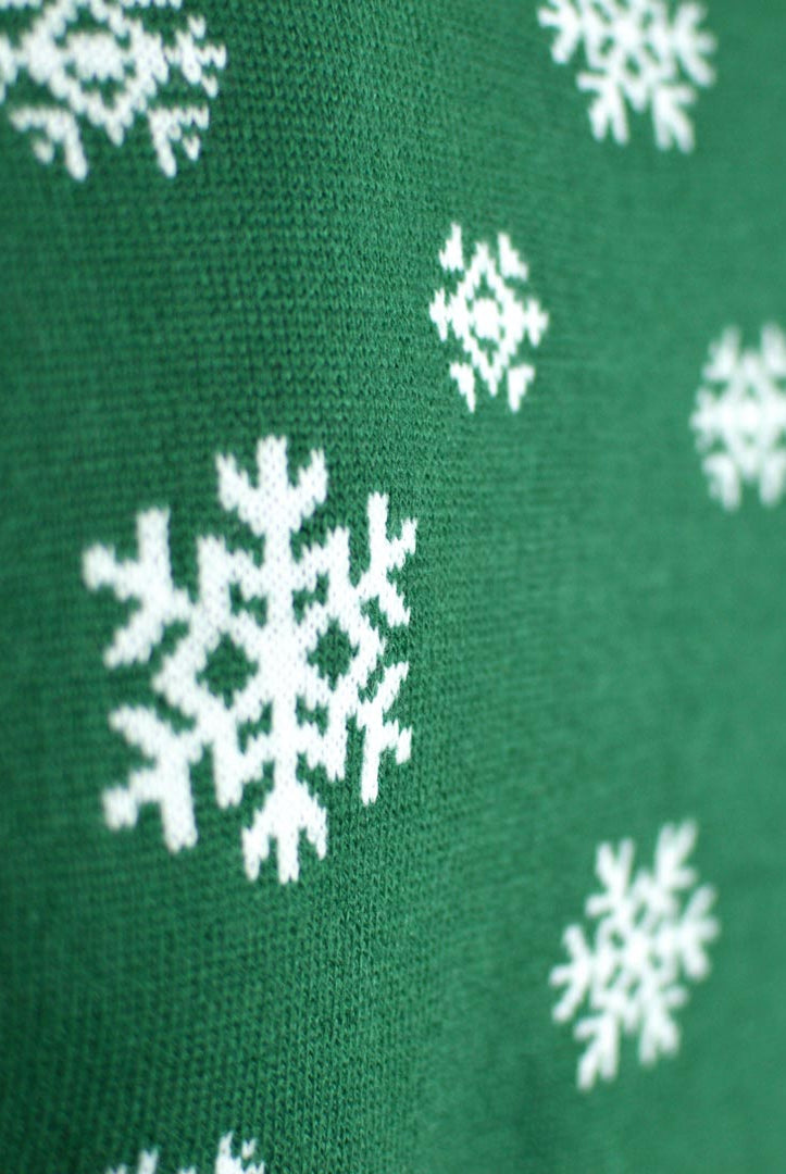 Pull de Noël pour Enfants Vert Holly Jolly Sequins Détail Niege
