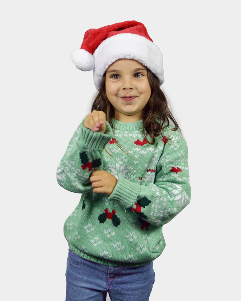 Pull de Noël pour Enfants Vert Sweet Christmas fille