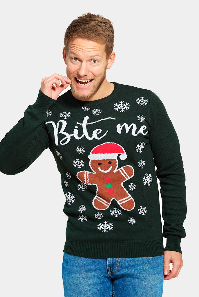 Pull de Noël pour Famille Bonhomme de pain d'épices Homme