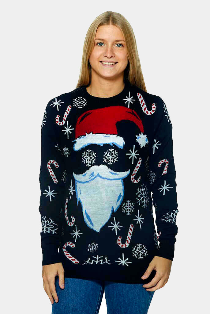 Pull de Noël pour Famille Père Noël Noir Femme