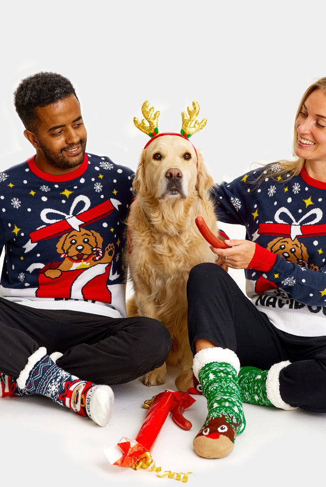 Pull de Noël pour Famille Feliz Navidog