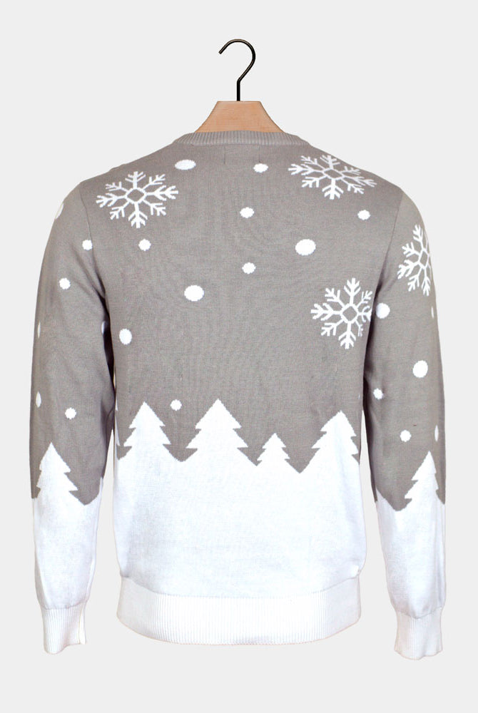 Pull de Noël pour Famille Gris avec Rennes Mignonnes Dos