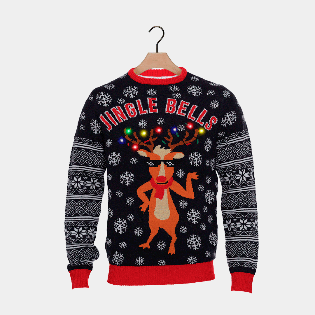Pull de Noël pour Famille Lumineux LED Jingle Bells 2021