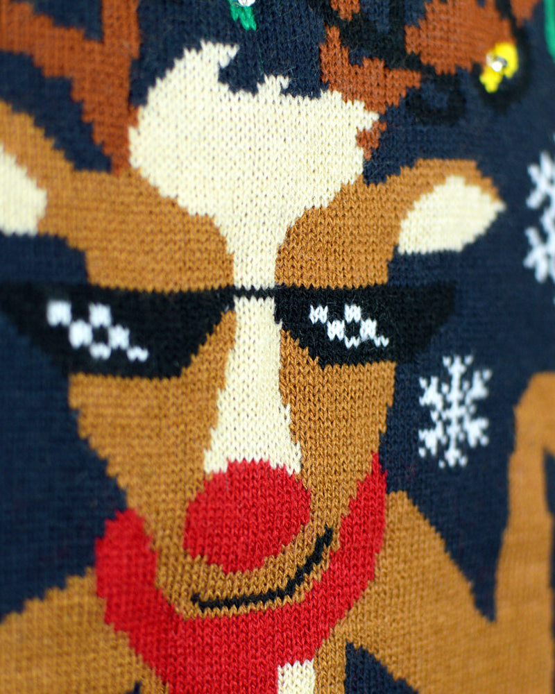 Pull de Noël pour Famille Lumineux LED Jingle Bells détail 1