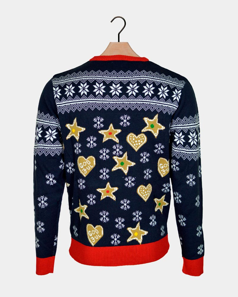 Pull de Noël pour Famille Lumineux LED avec Maison de pain d'épices Dos