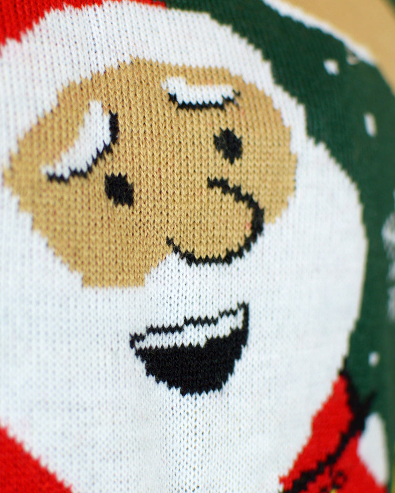 Pull de Noël pour Famille Lumineux LED Père Noël ligoté Détail