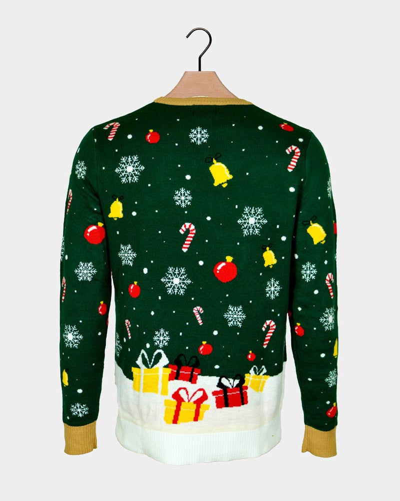 Pull de Noël pour Famille Lumineux LED Père Noël ligoté Dos