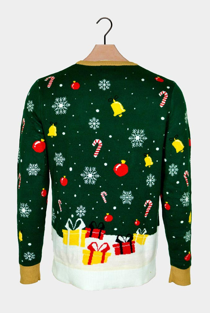 Pull de Noël pour Famille Lumineux LED Père Noël ligoté Dos