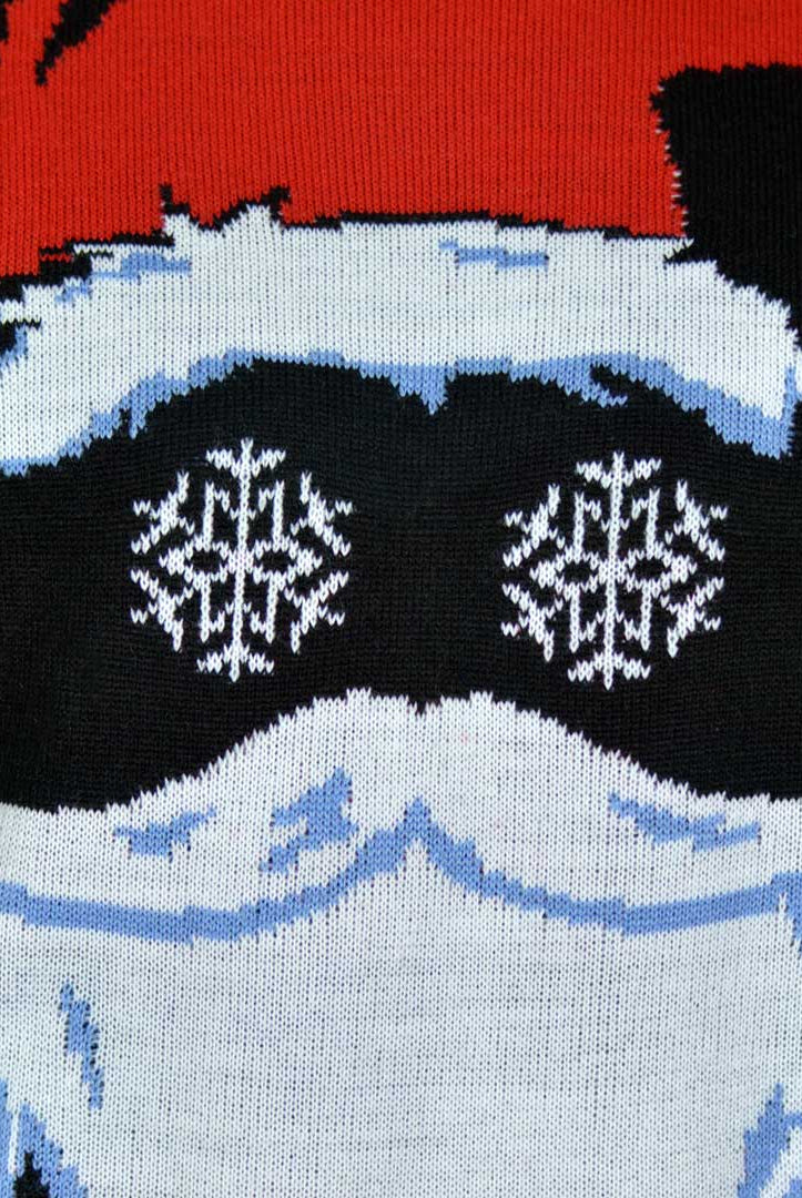 Pull de Noël pour Famille Père Noël Noir Dëtail