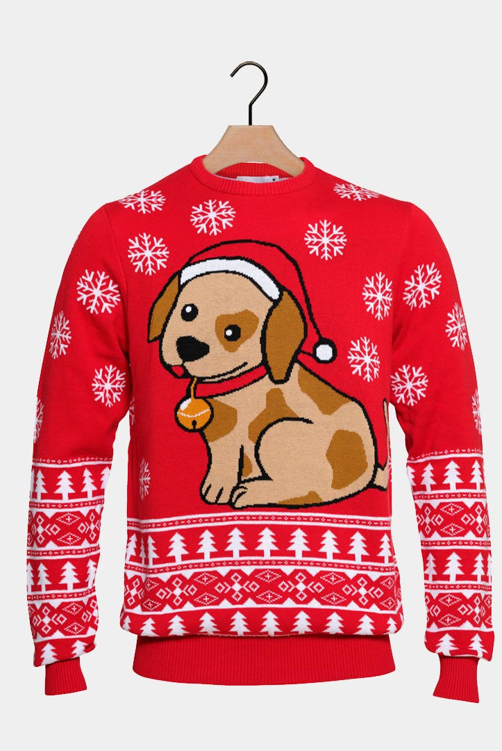 Pull de Noël pour Famille avec Petit Chien