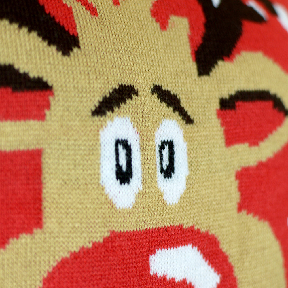 Pull de Noël pour Famille Renne avec Écharpe Coton Bio Detail