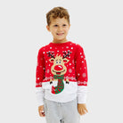 Pull de Noël pour Famille Renne avec Écharpe Coton Bio Enfants